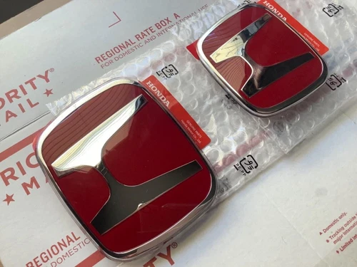 Set 2 Stück vorne hinten rot H Emblem Badge passend für 2006-2012 CIVIC LIMOUSINE EX LX SI - Bild 1 von 4