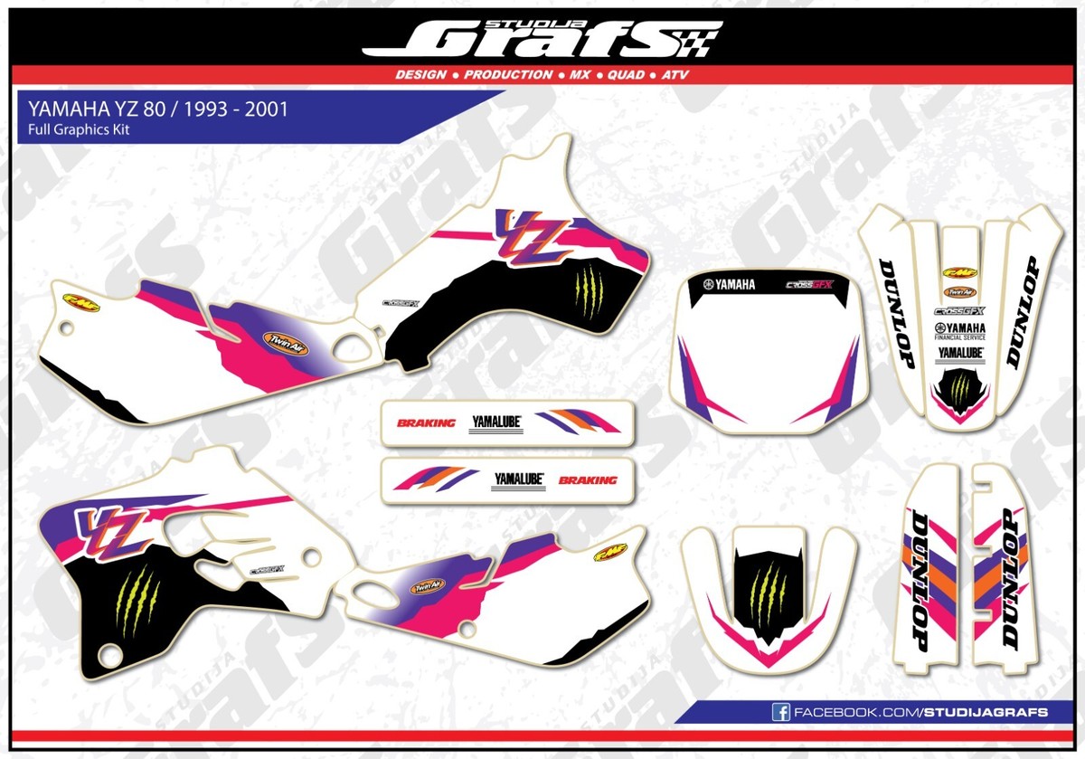 1993 1994 1995 1996 1997 1998 1999 2000 2001 YZ 80 Graphics Yamaha
