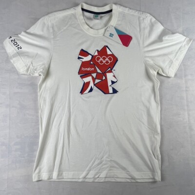 Men's Official London 2012 White Cotton Short Sleeve Shirt NWT Medium