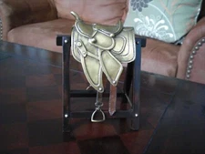 Vintage Maitland Smith Brass Horse Saddle Decorative Figure Statue sculpture 