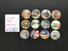 AAFES POGS, 3rd Series/Printing,12 POGS, 5c COMPLETE set, #P1282, FAIR+
