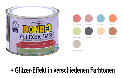 Bondex Glitzer Holzfarbe Möbelfarbe Innenfarbe 0,5L Farbe + 0,1L Glitzereffekt