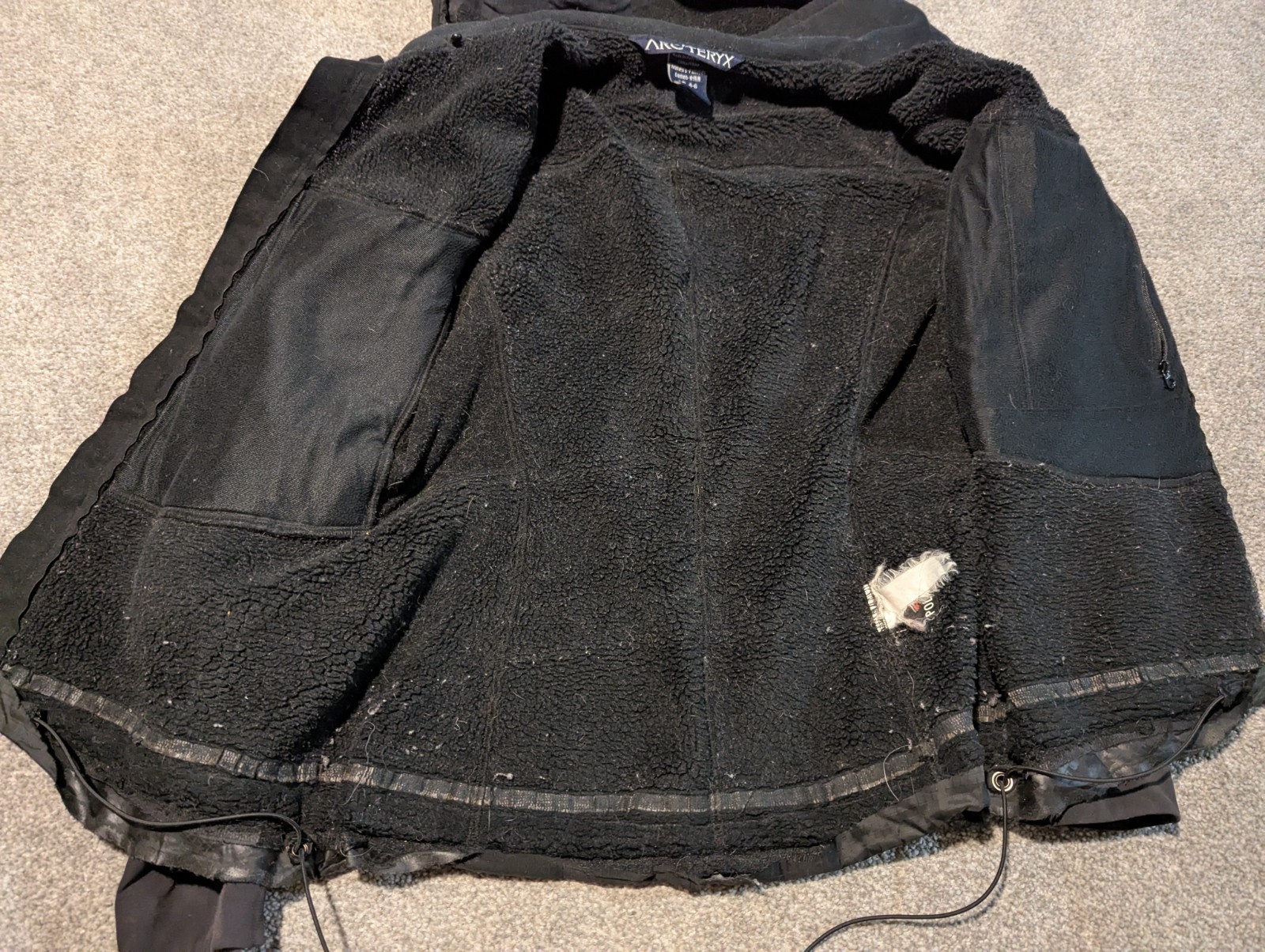 ARC'TERYX Giacca vintage Arcteryx donna piccola nera Beta Polartec foderata in pile parka anni 90