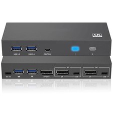DisplayPort USB 3.0 KVM Switch 1 Monitor 2 Computers 8K60Hz 4K144Hz KVM Switc...