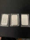 Lot If THREE One Ounce Silver Bars .999Fine Silver, Various Mints - Sealed