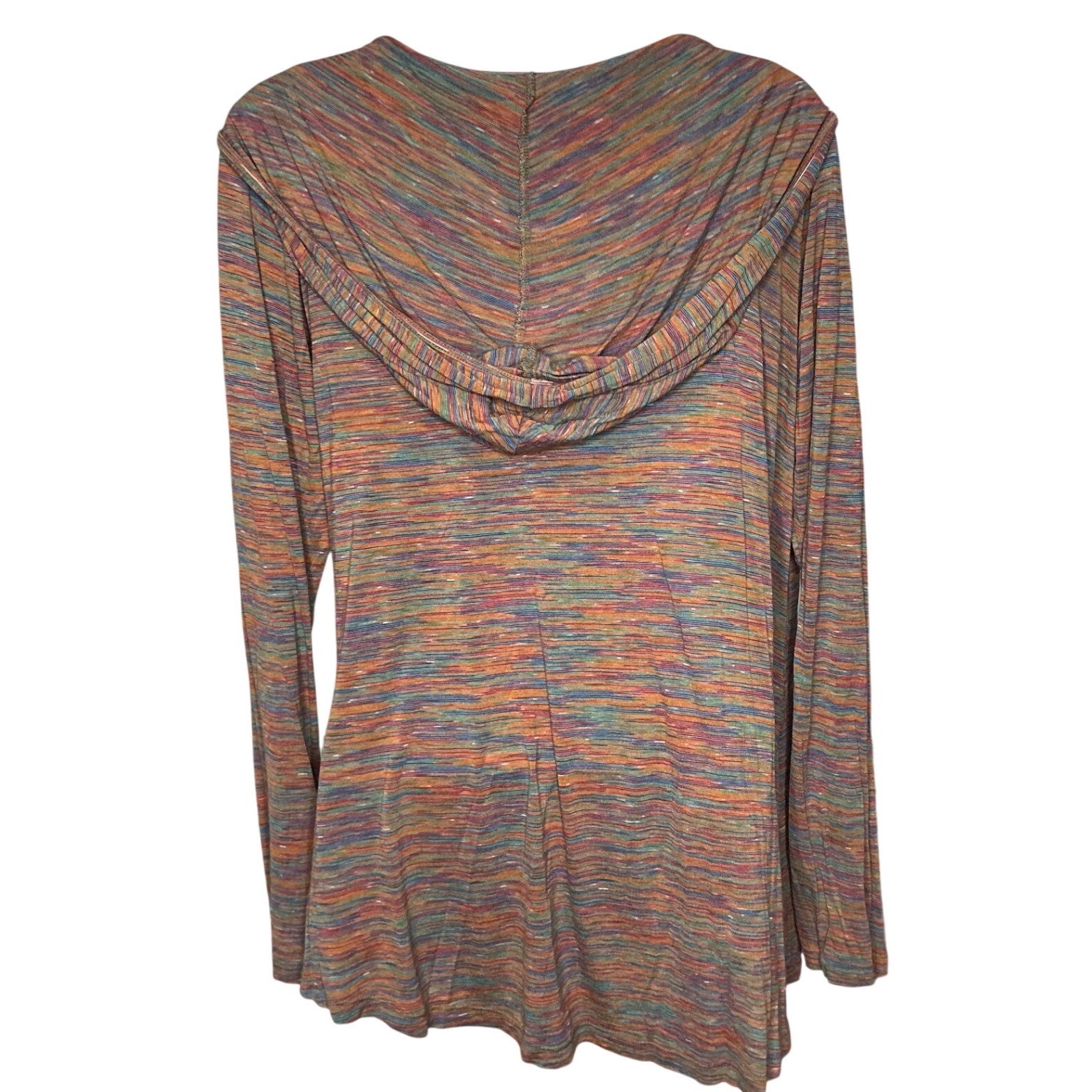 Miraclebody by Miraclesuit Womens Multi Color Striped Hooded Tunic Top Size M image 2