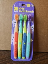 Up Up Kids' Toothbrush 4 Pack Ages 4-8 Colorful Extra Soft