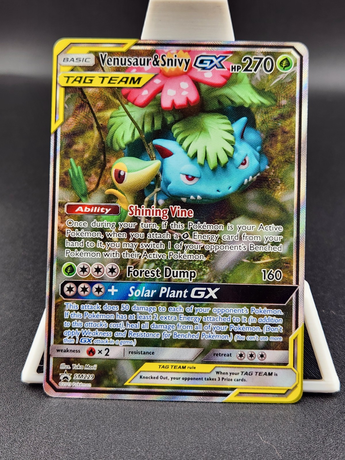 Pokemon Venusaur & Snivy GX Tag Team Black Star Promo SM229 2019 NM/M 🍃