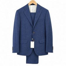 Men Suitsupply Suit Napoli Blue Pure Wool S110 Zignone Size EU46 UK/US36