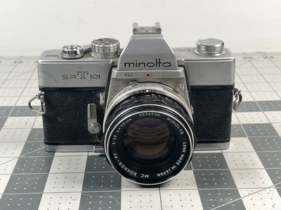 Minolta SRT 101 Camera with MC Rokkor-PF 55mm f/1.7 Lens TESTED WORKING