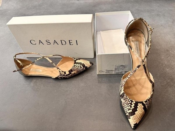 Women Casadei Heels Orange Leather 41
