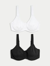 M&S - Goodmove Womens Sports bra in White Mix
