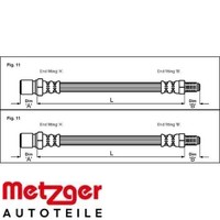 2X Bremsschlauch Metzger 4118489 2 BremsschläUche Rechts Links Hinten