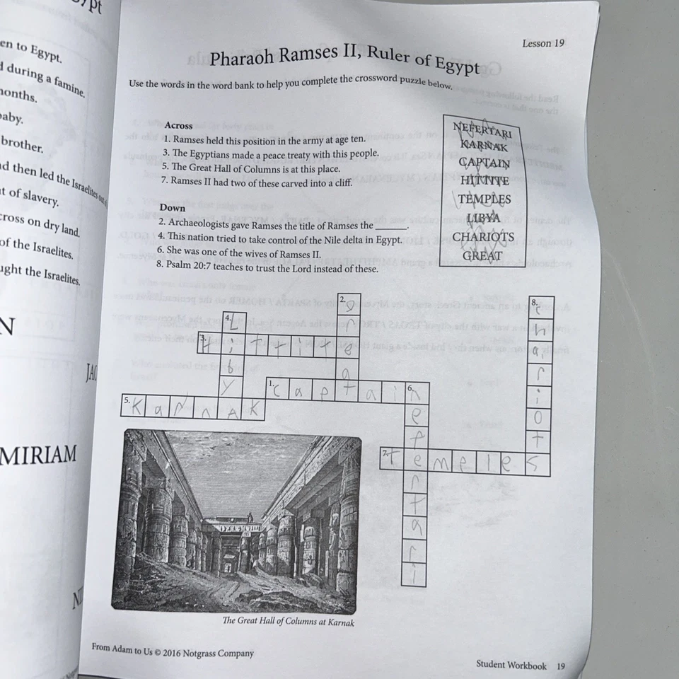 From Adam to Us Student Workbook History Curriculum Homeschool - Image 4 of 4