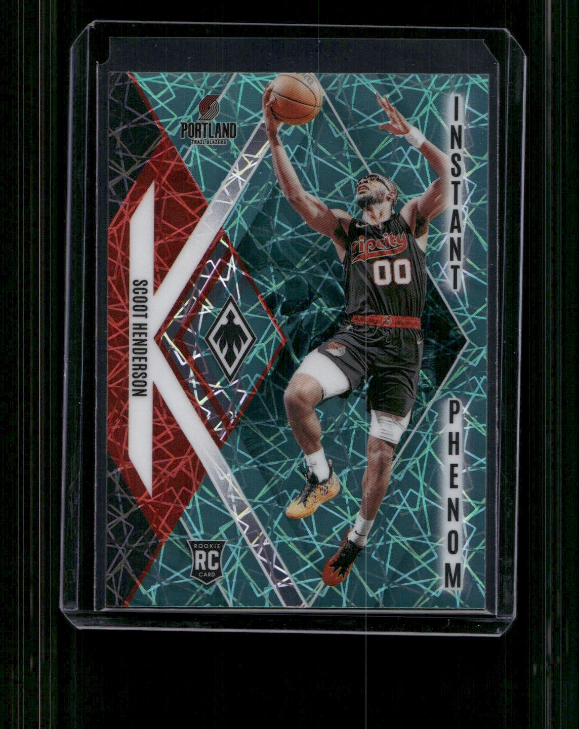 2023-24 Panini Phoenix #10 Scoot Henderson Instant Phenom Phoenix Teal Lazer