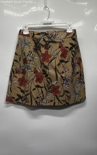 Zara Womens Multicolor Floral Print Side Zip Short A-Line Skirt Size S