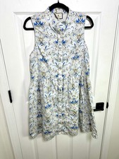 Tuckernuck Florentine Arabesque Sleeveless Royal Shirt Dress Sz Large $188 MSRP