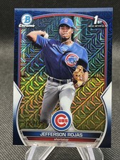 Jefferson Rojas 2023 Bowman 1st Chrome #BCP-70 Navy Mega Mojo Refractor #'d /175