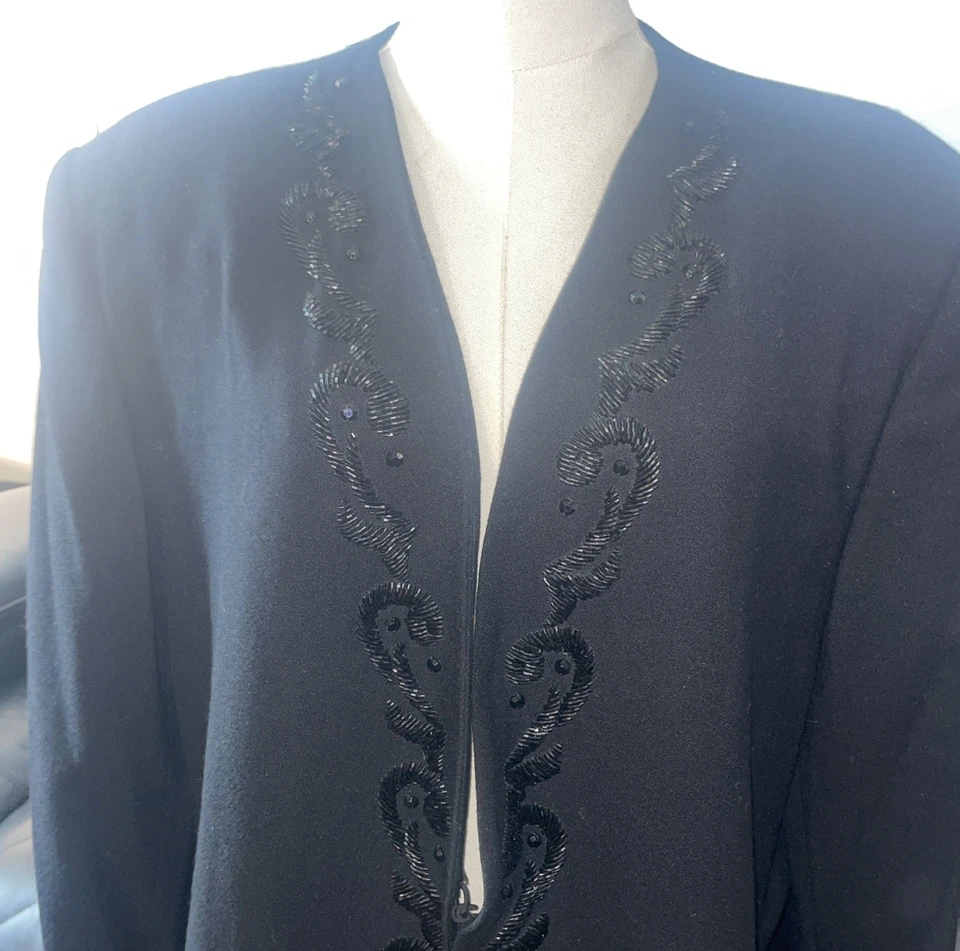 Blazer vintage John Meyer talla 18W negro con cuentas 100 % lana Foto 2 de 4