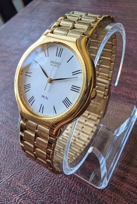 Vintage Seiko SX V701-6K00 White Dial Arabic NumberGold Quartz