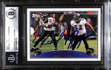 2009 Topps 326 Ray Lewis/Ed Reed HOF BGS Auto Autograph C102278