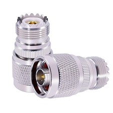 2PCS N Male to UHF Female Coax Adapter N Connector to PL259 PL-259 SO-239 Coa...