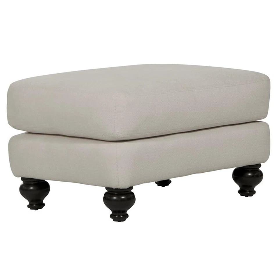 Catnapper Cora Ottoman in Plush Ecru "Off White" Polyester Blend Fabric - Image 4 of 4