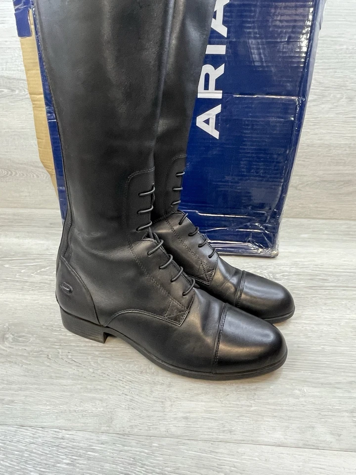 Botas de equitación altas Ariat 10015261 Heritage 10,5 para mujer negras delgadas pantorrilla Foto 2 de 4