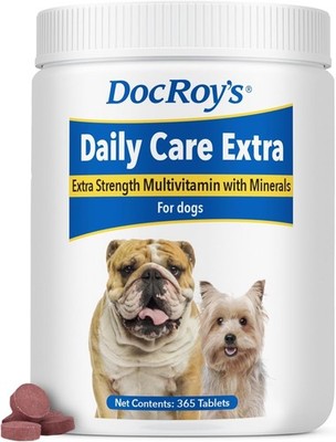 Doc Roys Daily Care Extra Canine, Advanced Multivitamin Supplement for Dogs, ...