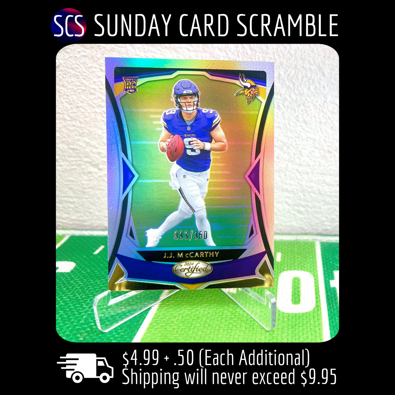 2024 Panini Certified Mirror Prizm Rookies #108 JJ McCarthy SP /350 RC 🚚🔥