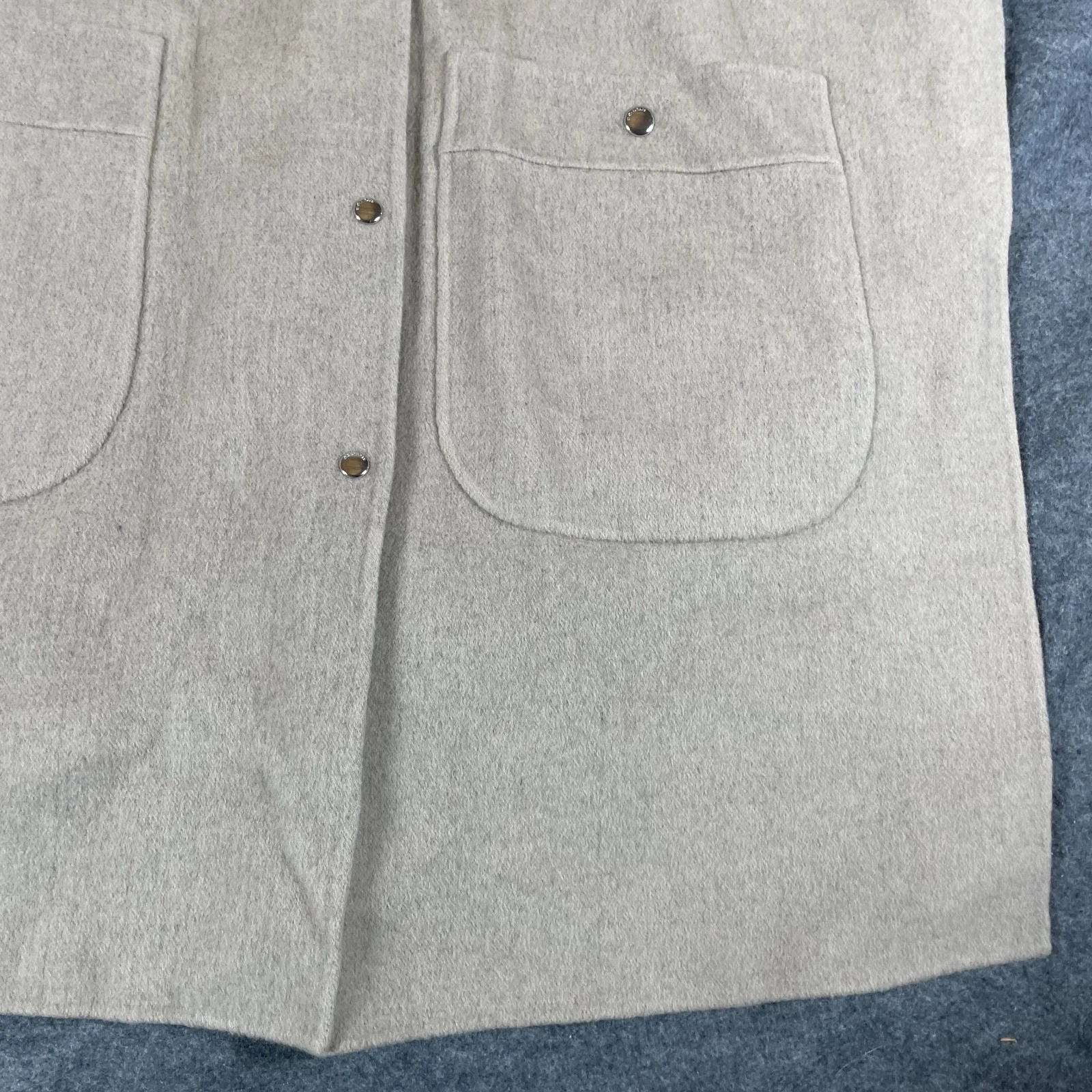 Poncho Coach Cape donna taglia unica beige oversize misto lana tasche a scatto larghe