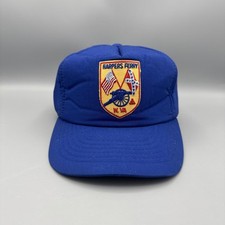 Vintage 1980s Harpers Ferry WVA 5 Panel Foam Baseball Hat Cap Adjustable Strap