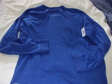 NWT Johnnie O Pamlico pullover, men's L, royal blue, 88, cotton blend