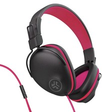 JLab JBuddies Pro Wired Over-Ear Kids Headphones Built-in Volume Folding Pink