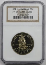 1989-S Congress 50C NGC PF 69 Ultra Cameo Modern Commemorative Half Dollar