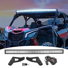 50" 288W Curved LED Light Bar with Upper Roof Windshield Mount Brackets and