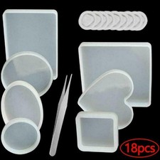 18 Pcs Resin Coaster Moulds Moulds for Epoxy Resin Mold DIY Art Craft