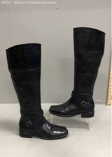 Bottes d'équitation harnais haut en cuir noir style western femme taille 6M