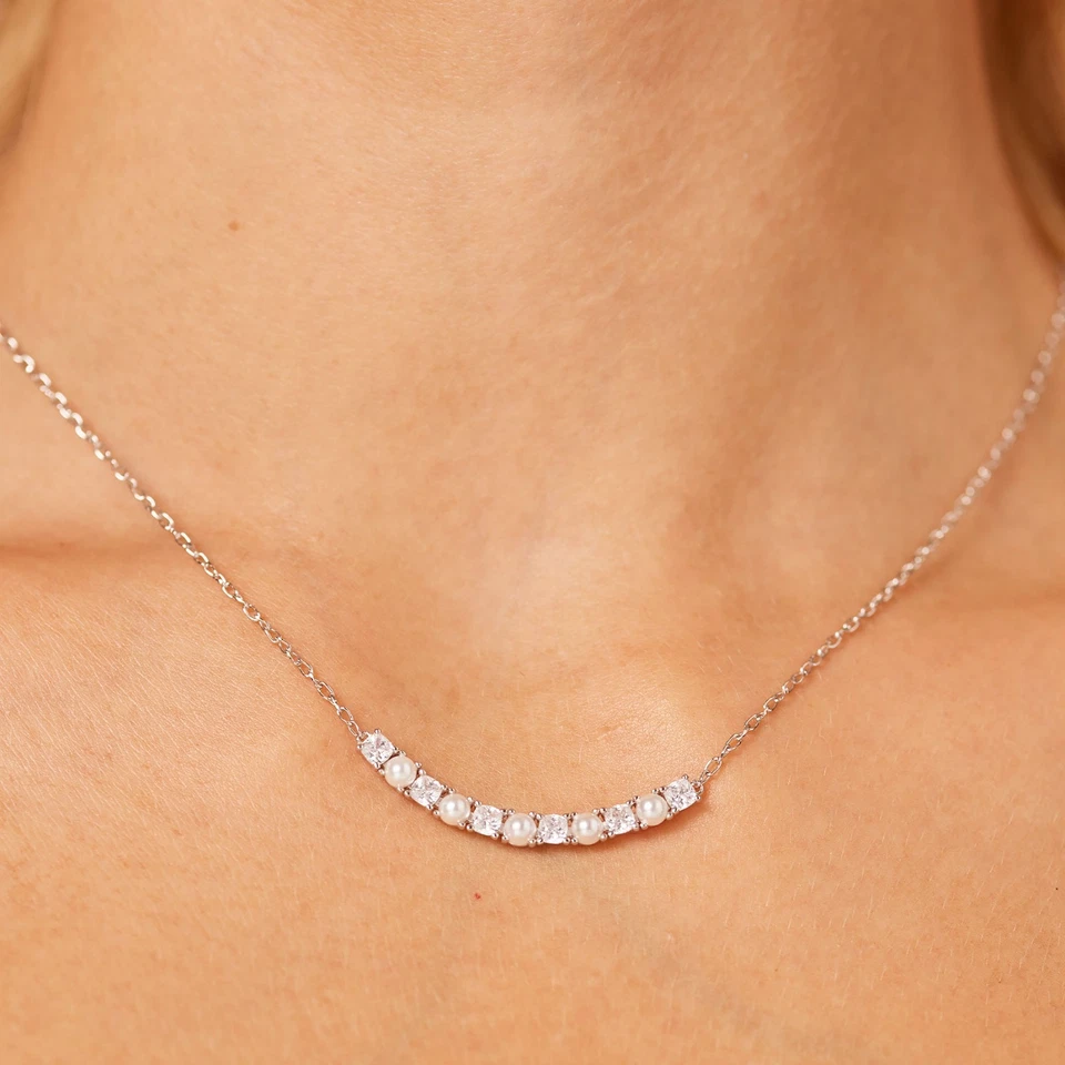 BROSWAY FANCY COLLANA DA DONNA CON PERLE E ZIRCONI IN ARGENTO 925 FIW171 - Immagine 3 di 4