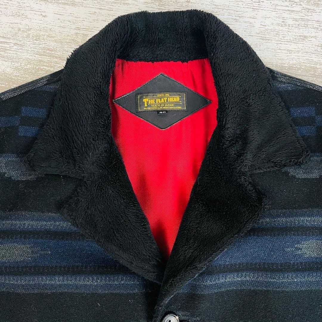 Rare The Flat Head Native Pattern Blanket Boa Jac… - image 5