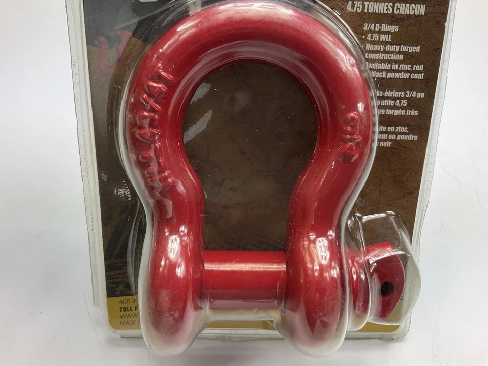 Manilha anel D Smittybilt 13047R - 3/4", VERMELHO, única - Imagem 2 de 3