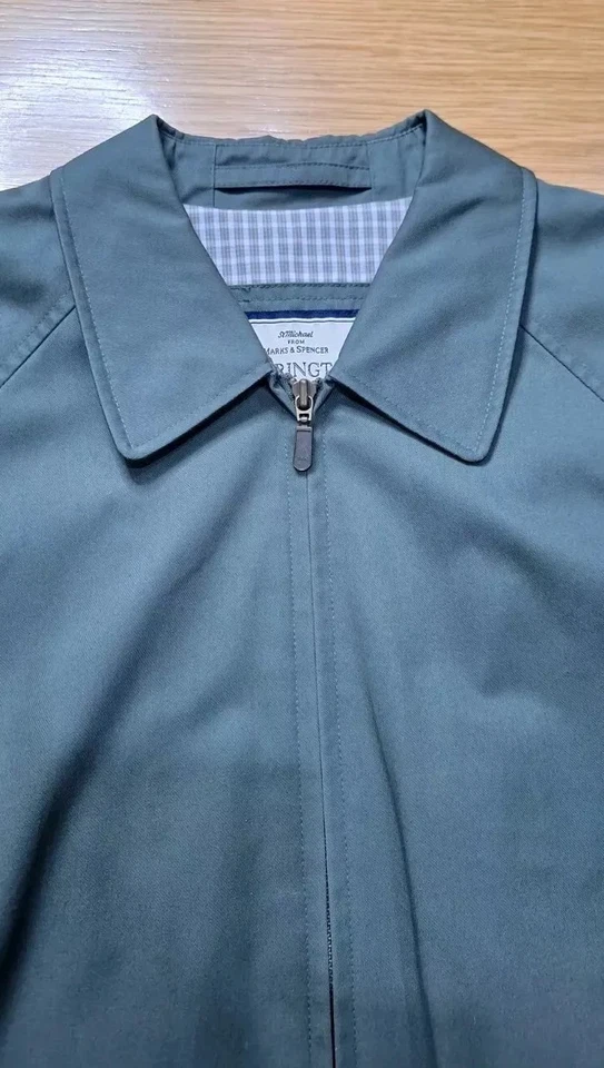 St Michael's M & S 1999 Harrington Jacket, Men's Medium Khaki, NWoT Just So Cool — 第 3/4 张图片