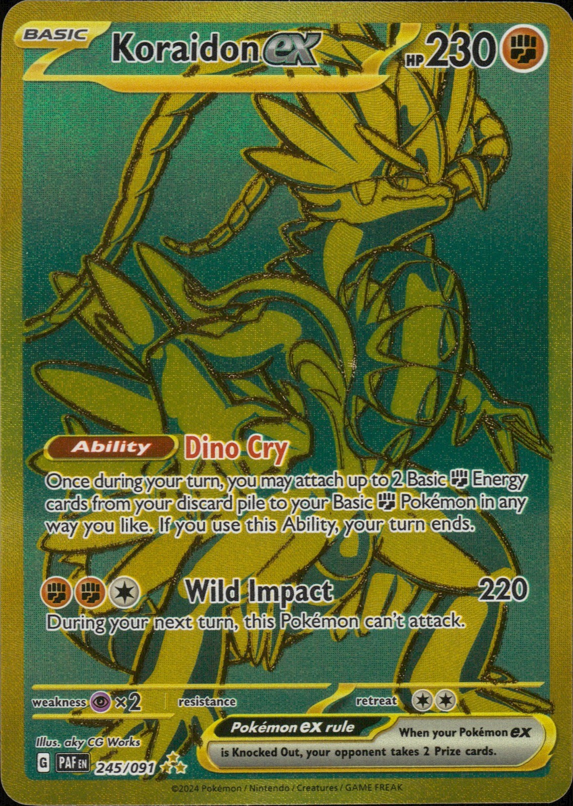 Koraidon ex Holo Hyper Rare SV: Paldean Fates 245/091 NM