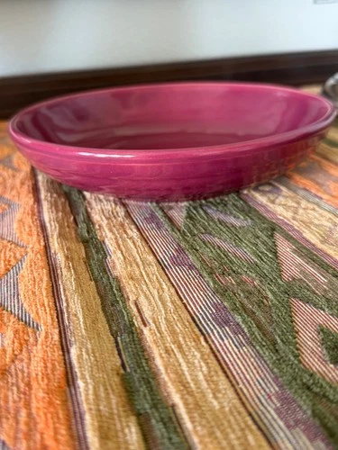 Bauer Pottery Ring Soup Plate Bowl Burgundy Vintage