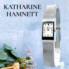 KATHARINE HAMNETT Ladies Watch with Thin Belt Square Working Authentic