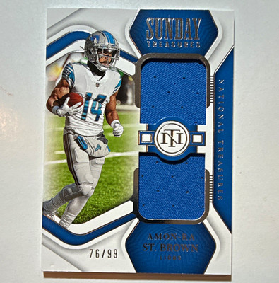 Panini 2022 Nat Treasures Sunday Treasures Amon-Ra St. Brown Lions 76/99