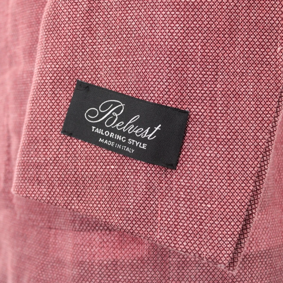 Belvest NWT Linen/Wool/Silk Sport Coat Size US 44R in Burgundy/Pinks - Image 4 of 4