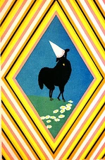 Elizabeth Cadie 1925 BLACK LAMB in DUNCE CAP Illustration Art  Print Matted