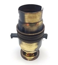 Switched pedestal lamp holder B22 brass, antique, brushed or chrome 4 heights