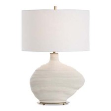 DUOSTACKED MODERN 24" TABLE LAMP WHITE CERAMIC UTTERMOST 30473